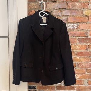LLBean women’s black classic size XL wool blazer - excellent condition- gorgeous